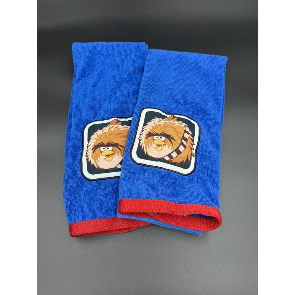 ANGRY BIRDS STAR WARS 2012 LOT OF 2 CHEWBACCA HAND TOWELS 16"X28"